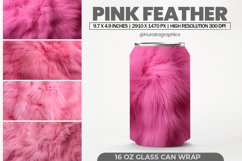 Pink Feather Glass Can Wrap,16 Oz Tumbler Sublimation Product Image 1