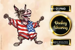Donkey | Patriotic Clipart | 4th of July Product Image 1