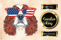 Cavalier King | Patriotic Clipart | 4th of July Sublimation Product Image 1
