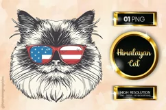 Himalayan Cat| Patriotic Clipart | 4th of July Product Image 1