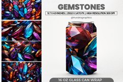 Gemstones Glass Can Wrap,16 Oz Tumbler Sublimation Product Image 1