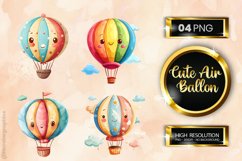 Cute Air Ballon Clipart 04 Variations Product Image 1