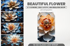 Beautiful Flower Can Wrap, 16 Oz Tumbler Sublimation Product Image 1
