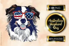 Australian Shepherd Dog | Patriotic Clipart | 4th of July Product Image 1
