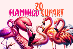 Flamingo Clipart PNG Bundle Product Image 1
