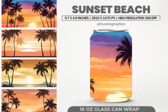 Sunset Beach Glass Can Wrap,16 Oz Tumbler Sublimation Product Image 1