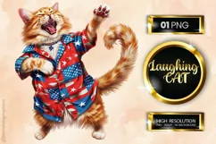Laughing Cat | Patriotic Clipart | 4th of July Product Image 2