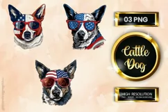 Cattle Dog 03 Variation | Patriotic Clipart | 4th of July Product Image 1