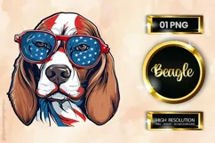 Beagle Dog | Patriotic Clipart | 4th of July Product Image 1