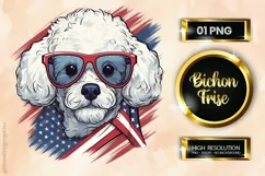 Bichon Frise Dog | Patriotic Clipart | 4th of July Product Image 1