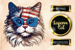 Laperm Cat | Patriotic Clipart | 4th of July Product Image 1