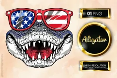 Aligator| Patriotic Clipart | 4th of July Sublimation Product Image 1
