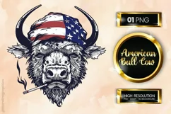 American Bull Cow | Patriotic Clipart | 4th of July Product Image 1
