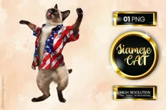 Siamese Cat | Patriotic Clipart | 4th of July Product Image 1