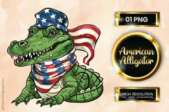 American Alligator | Patriotic Clipart | 4th of July Product Image 1