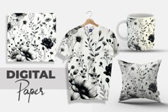 Black Floral Seamless Digital Paper Product Image 1