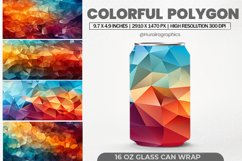 Colorful Polygon Glass Can Wrap,16 Oz Tumbler Sublimation Product Image 1