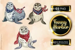 Funny Harbor| Patriotic Clipart | 4th of July Product Image 1