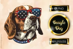 Beagle Dog | Patriotic Clipart | 4th of July Product Image 1