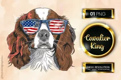 Cavalier King | Patriotic Clipart | 4th of July Sublimation Product Image 1