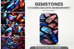 Gemstones Glass Can Wrap,16 Oz Tumbler Sublimation Product Image 1