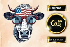 Calf | Patriotic Clipart | 4th of July Product Image 2