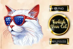 Turkish Van Cat| Patriotic Clipart | 4th of July Product Image 1