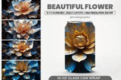 Beautiful Flower Can Wrap, 16 Oz Tumbler Sublimation Product Image 1