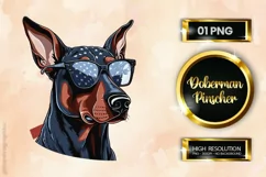 Doberman Pinscher Clipart | Patriotic Clipart | 4th of July Product Image 1
