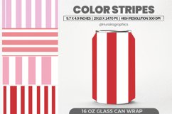 Color Stripes Glass Can Wrap, 16 Oz Tumbler Sublimation Product Image 1