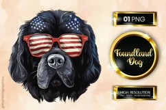 Foundland Dog | Patriotic Clipart | 4th of July Product Image 1