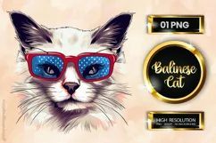 Balinese Cat | Patriotic Clipart | 4th of July Sublimation Product Image 1
