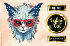 Lykoi Cat | Patriotic Clipart | 4th of July Product Image 1