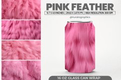 Pink Feather Glass Can Wrap,16 Oz Tumbler Sublimation Product Image 1