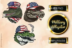 Military Alligator | Patriotic Clipart | 4th of July Product Image 1