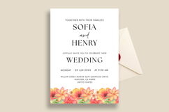 Minimalist Floral Wedding Invitation Canva Template Product Image 1