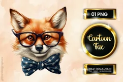 Cartoon Fox | Patriotic Clipart | 4th of July Product Image 2