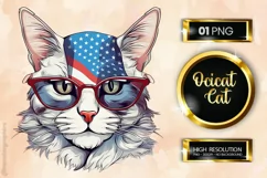Ocicat Cat | Patriotic Clipart | 4th of July Product Image 1