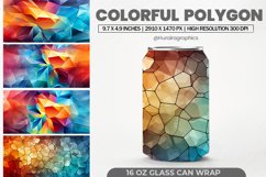 Colorful Polygon Glass Can Wrap,16 Oz Tumbler Sublimation Product Image 1