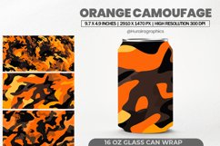 Orange Camoufage Glass Can Wrap,16 Oz Tumbler Sublimation Product Image 1