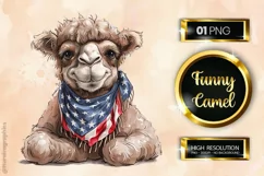Funny Camel | Patriotic Clipart | 4th of July Product Image 1