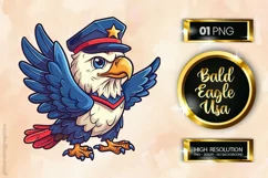Bald Eagle USA| Patriotic Clipart | 4th of July Sublimation Product Image 1