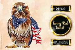 Funny Red tailed| Patriotic Clipart | 4th of July Product Image 1