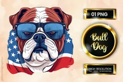 Bulldog | Patriotic Clipart | 4th of July Product Image 1