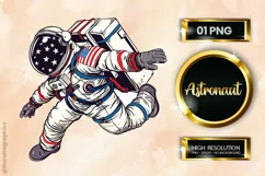 Astronaut | Patriotic Clipart | 4th of July Sublimation Product Image 1