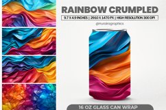 Rainbow Crumpled Glass Can Wrap,16 Oz Tumbler Sublimation Product Image 1