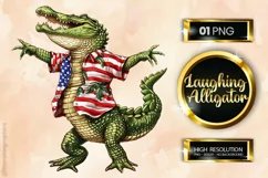 Laughing Alligator | Patriotic Clipart | 4th of July Product Image 1
