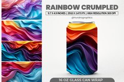 Rainbow Crumpled Glass Can Wrap,16 Oz Tumbler Sublimation Product Image 1
