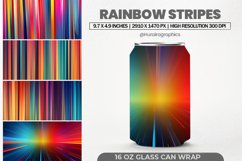Rainbow Stripes Glass Can Wrap,16 Oz Tumbler Sublimation Product Image 1