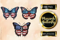 Monarch Butterfly | Patriotic Clipart | 4th of July Product Image 1